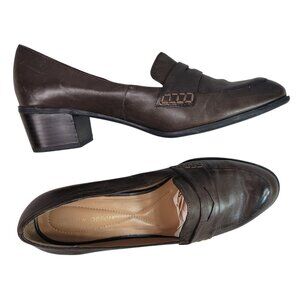 Andrew Geller Easy Going  Slip On Shoes Brown 9.5 M Leather Dress Loafers READ